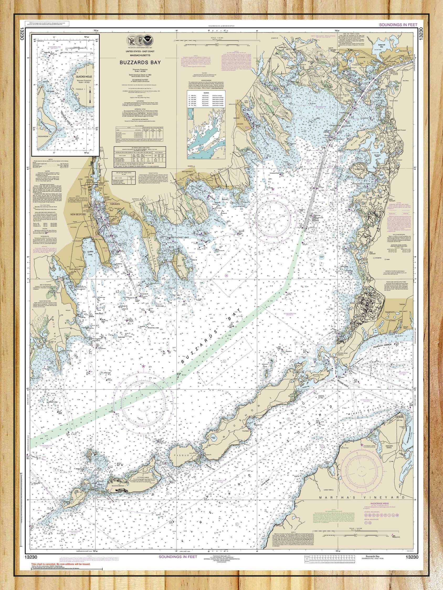 Buzzards Bay, MA Nautical Map (NOAA)