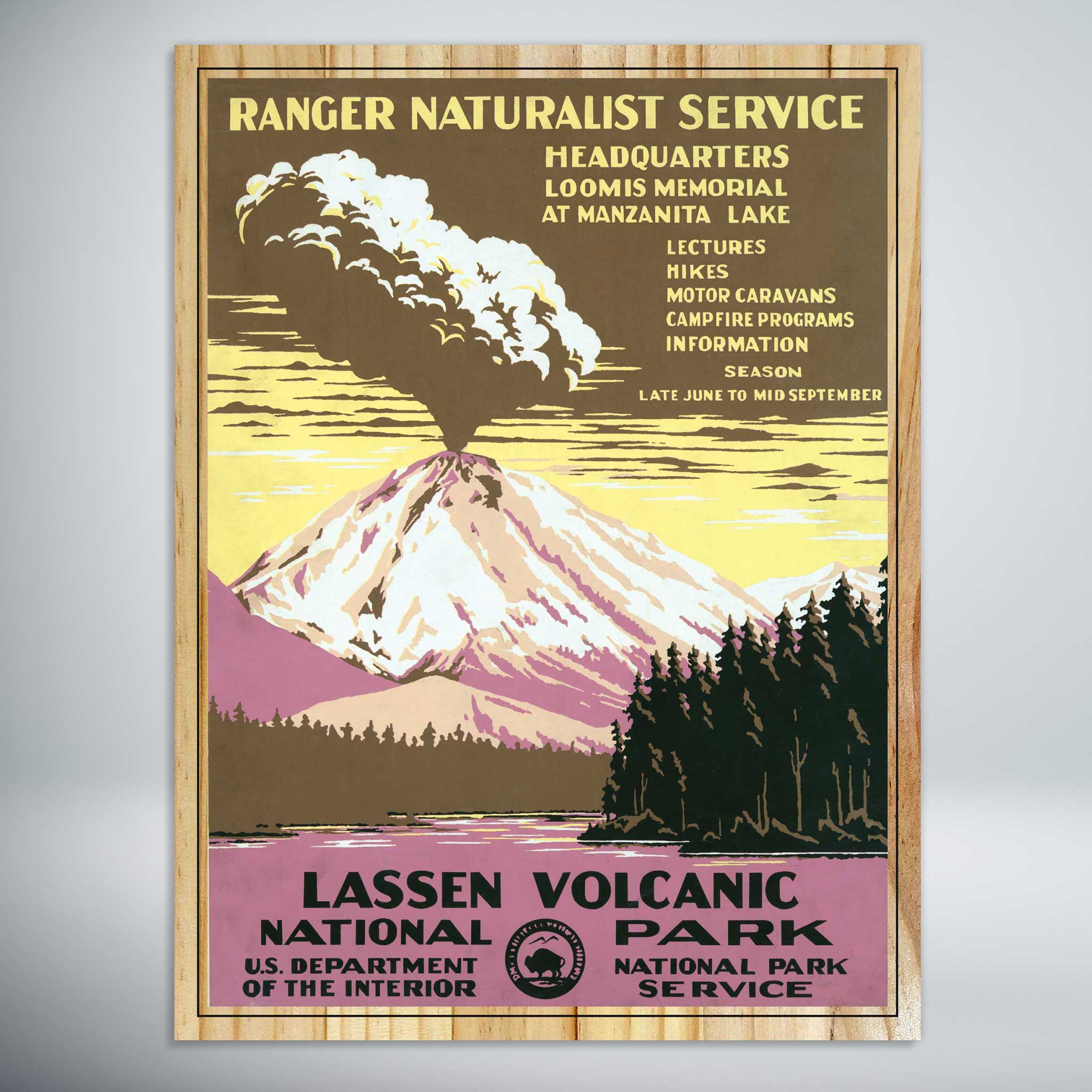 Lassen Volcanic National Park Vintage Poster